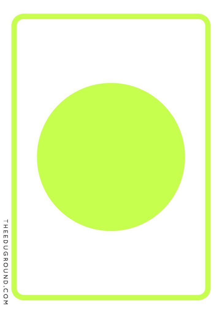 Lime Color Flashcard