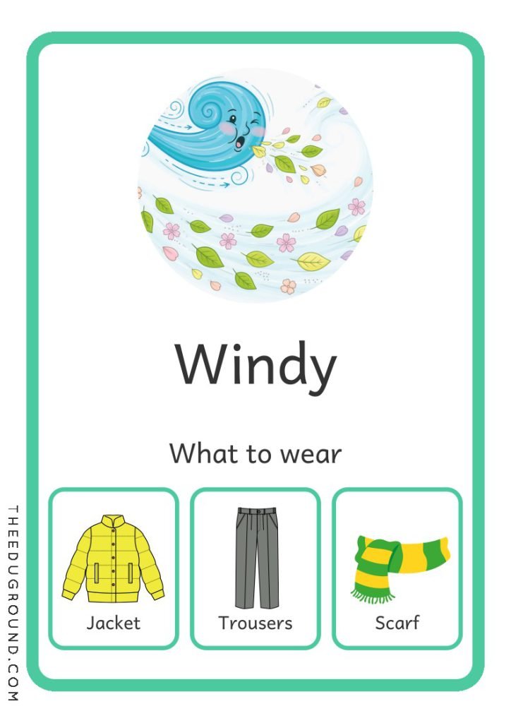 Windy Weather Flashcard