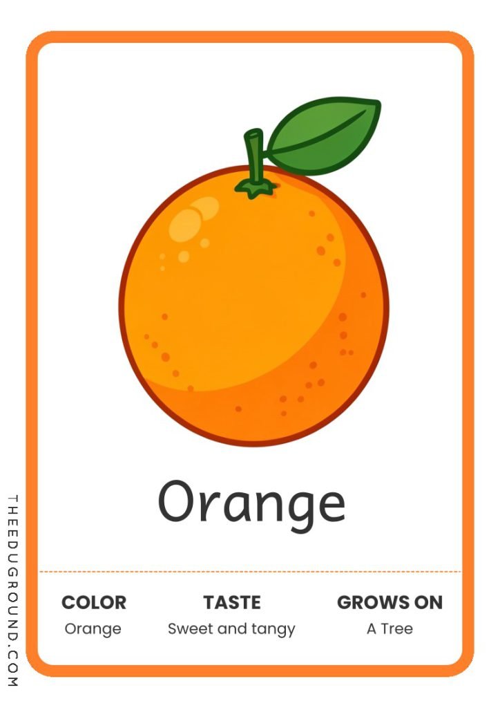 Orange- Fruit Flashcards