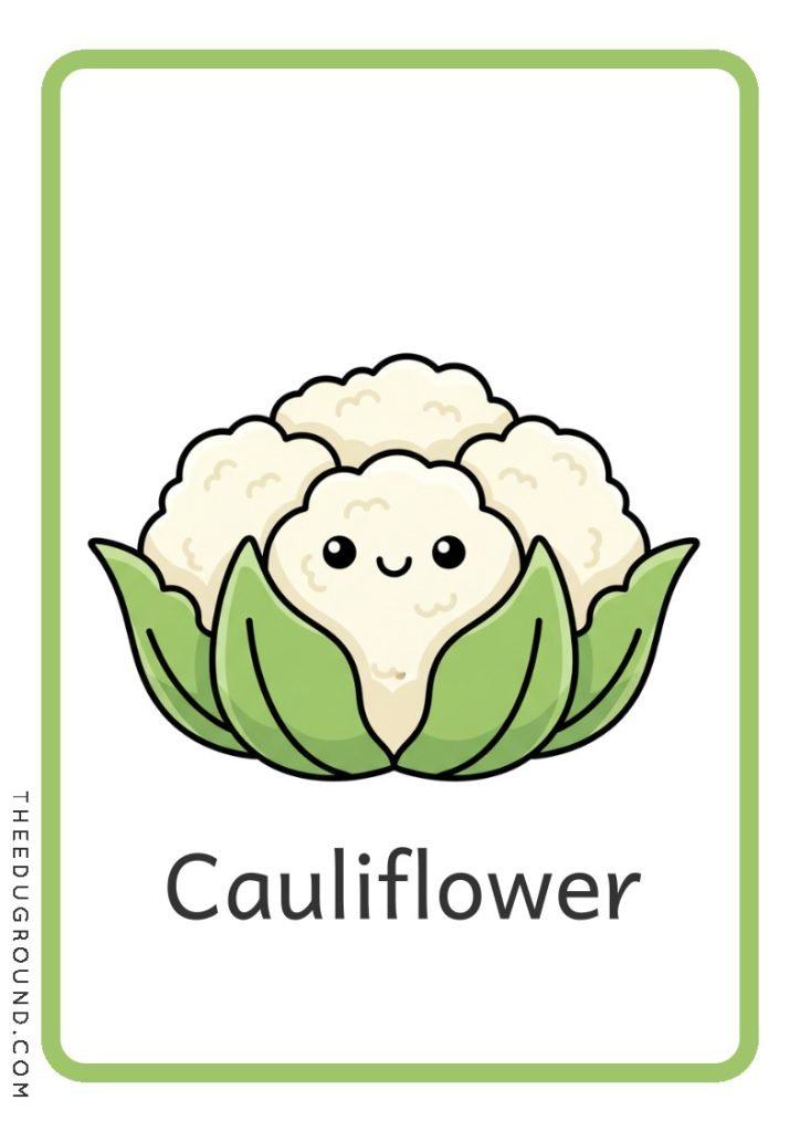 Free Vegetable Flashcards for Kids