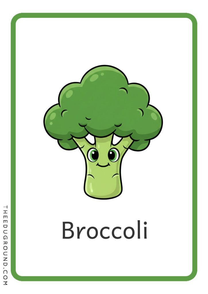 Download Vegetable Flashcards for Kindergarten