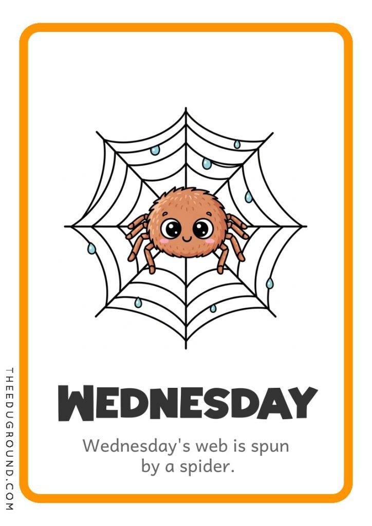 Wednesday Weekday Flashcard with Rhyme