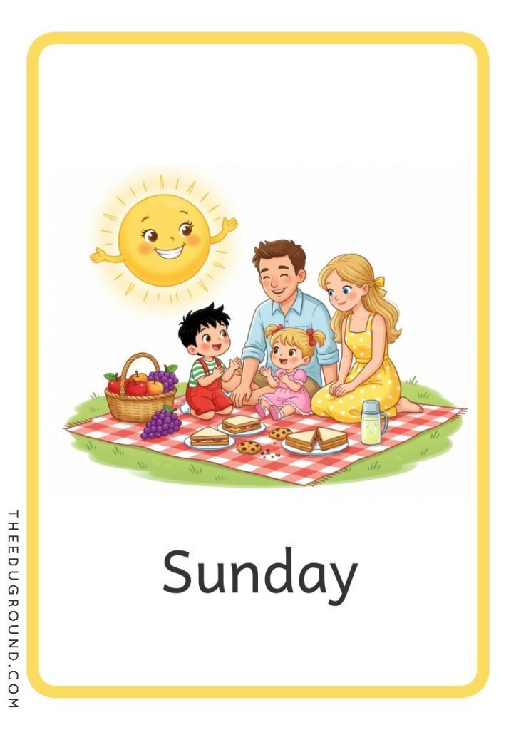 Sunday Weekday Flashcard