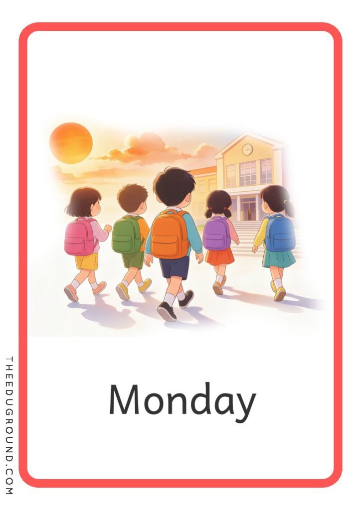 Monday Weekday Flashcard