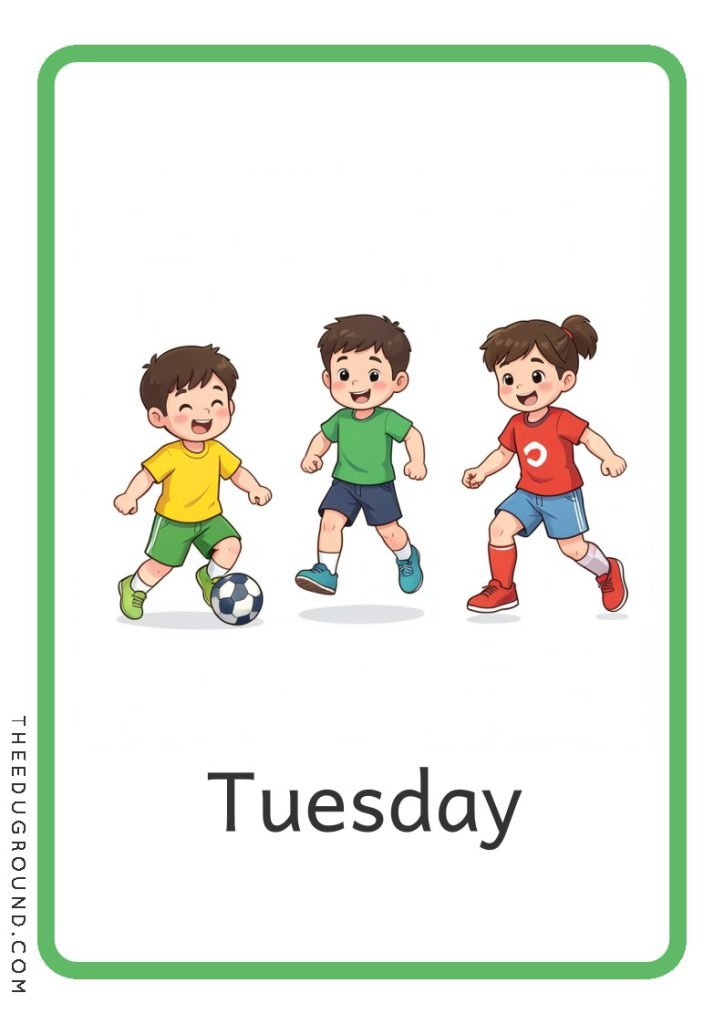 Tuesday Weekday Flashcard