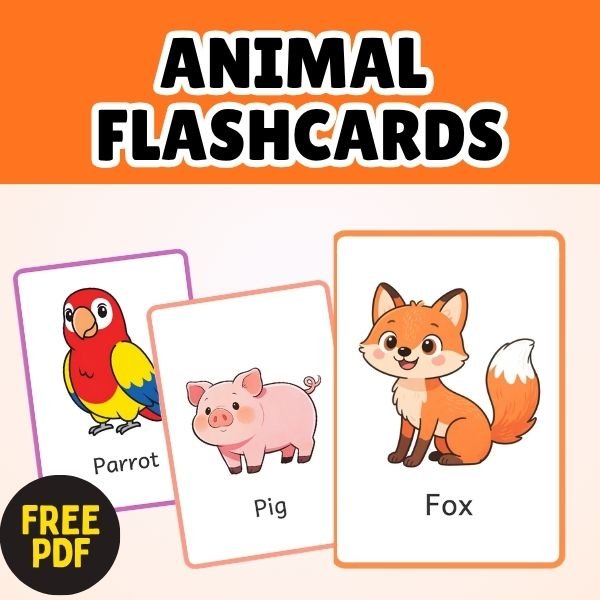 Printable Animal Flashcards PDF free Download