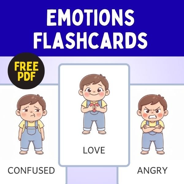 Emotions Flashcards for Kids PDF Free Download