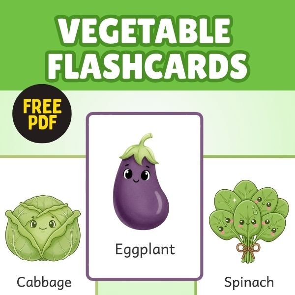 Printable Vegetable Flashcards PDF Free Download
