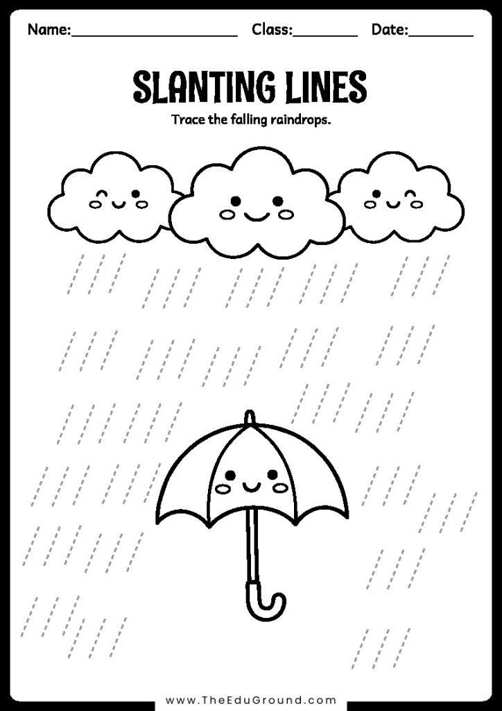 Trace the falling raindrops.