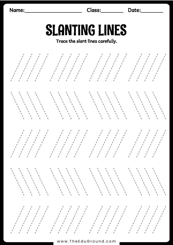 Simply trace the slanting lines