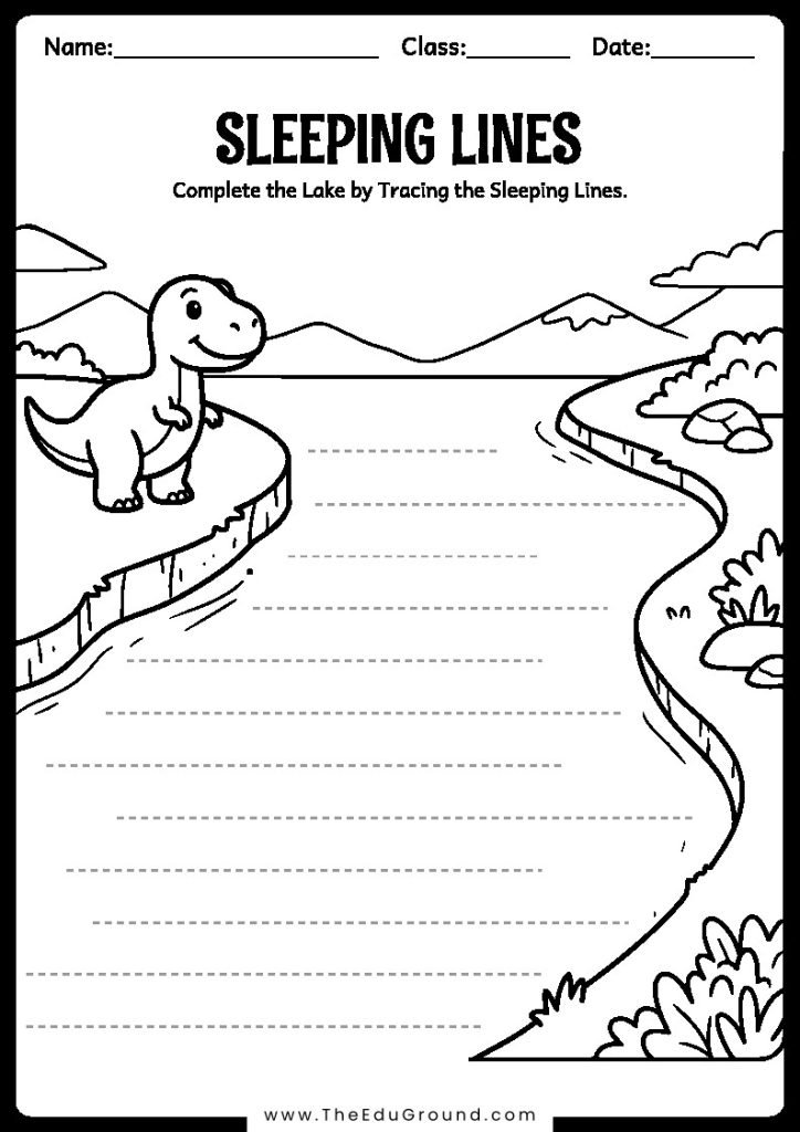 Complete the Lake by tracing the Sleeping Lines