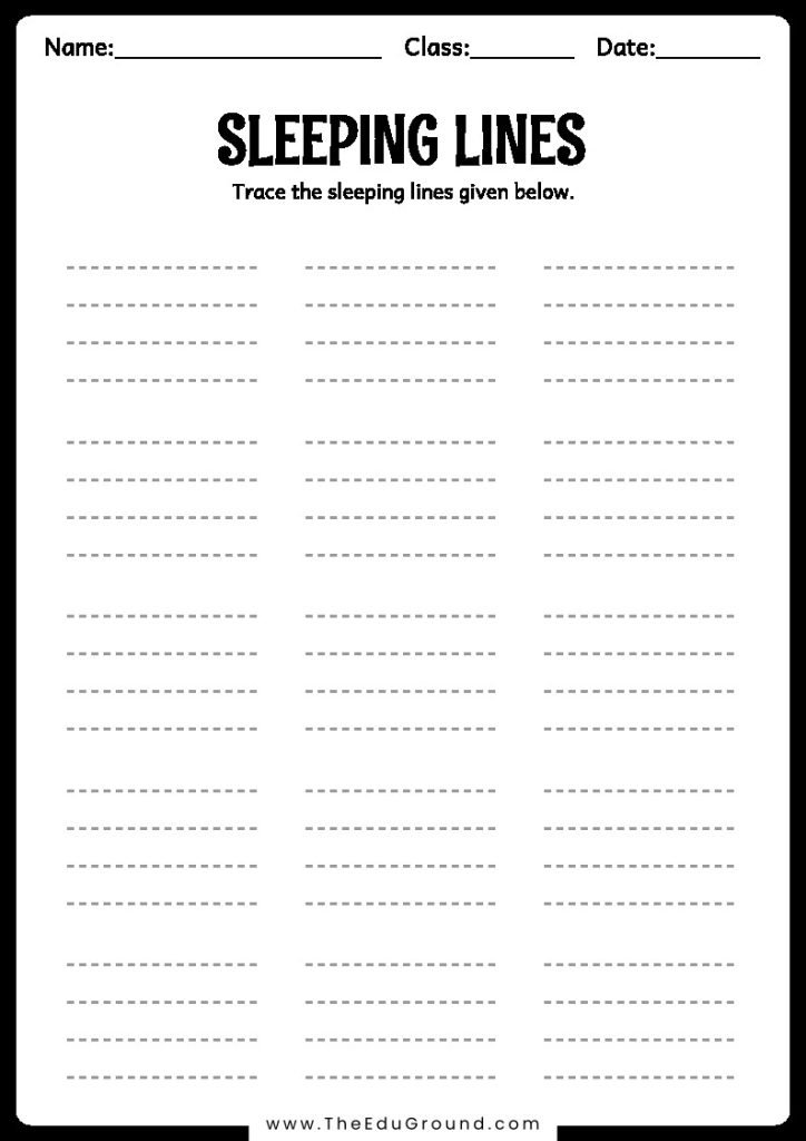 Simply trace the sleeping lines given below.